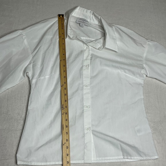 Mare Mare Anthropologie White Button Up Tie Cuff Long Sleeve Blouse Top Medium - Picture 5 of 8